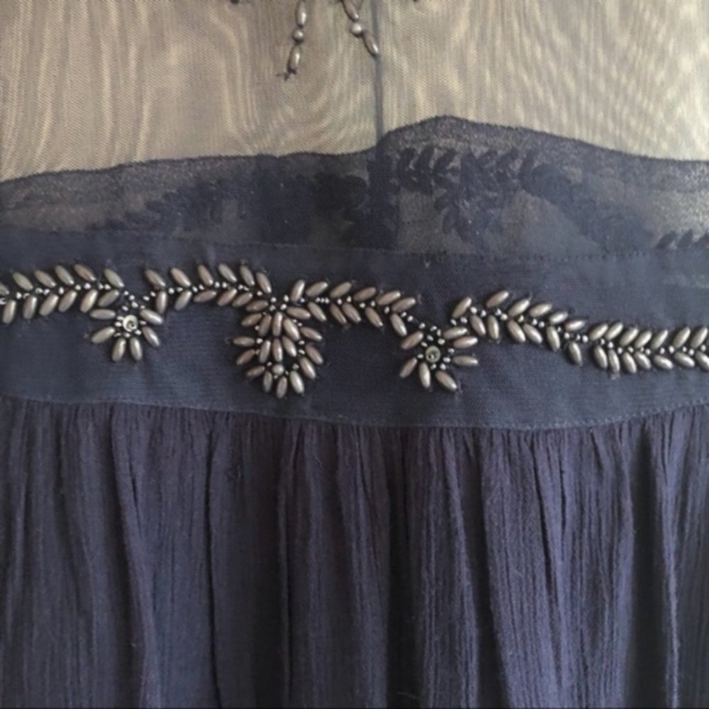 Free People Navy Mesh Beaded Tunic - Picture 3 of 6